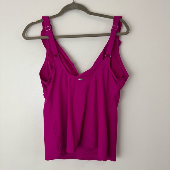 DKNY Women's 2 Piece Ruffled Tankini Swimsuit Bathing Suit Pink Size XXL - Picture 5 of 11